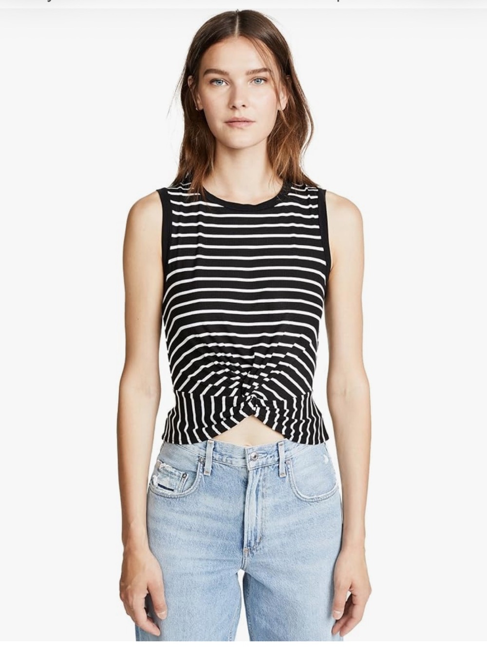 Bailey 44 cropped Striped tank with twist in front